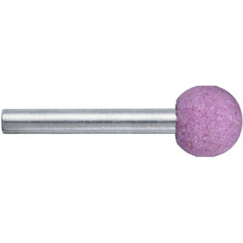 Schleifstift KU Kugelform für Stahl/Stahlguss 20×20 mm Schaft 6 mm | Edelkorund Korn 60