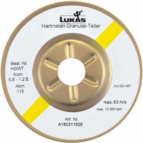 Hartmetall-Granulat-Teller HGWT Ø115 mm Korn 1,2-1,8 | schräg