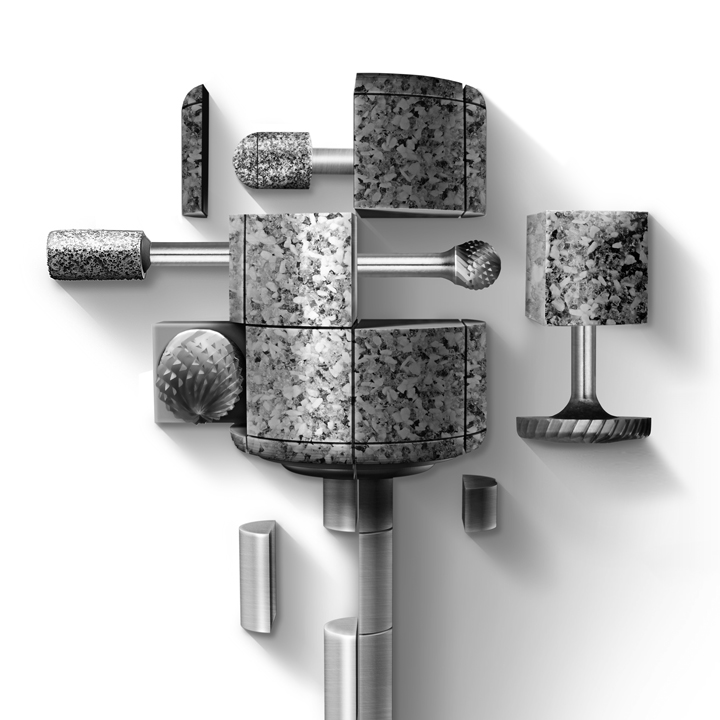 CBN-Schleifstift CSK Kugelform 5×5 mm Schaft 3 mm