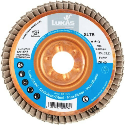 SLTB lamellar flap disc for stainless steel Ø 125 mm zirconia alumina grain 80 | dished
