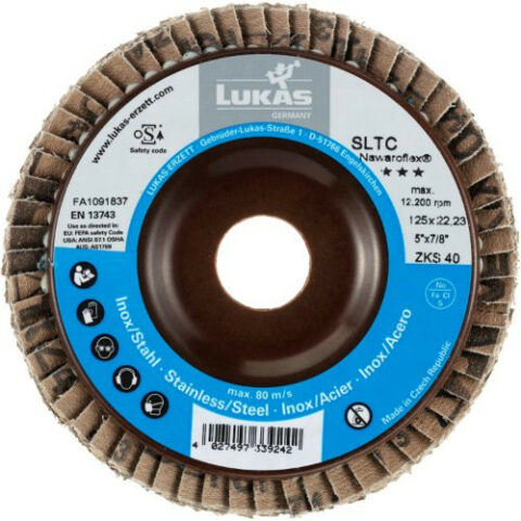 SLTC universal lamellar flap disc Ø 115 mm zirconia alumina (with active abrasive surface layer) grain 60 | dished