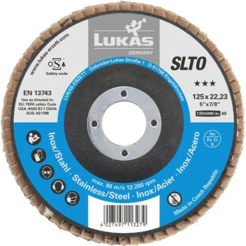 SLTO universal lamellar flap disc Ø 125 mm ceramic grain 40 | flat