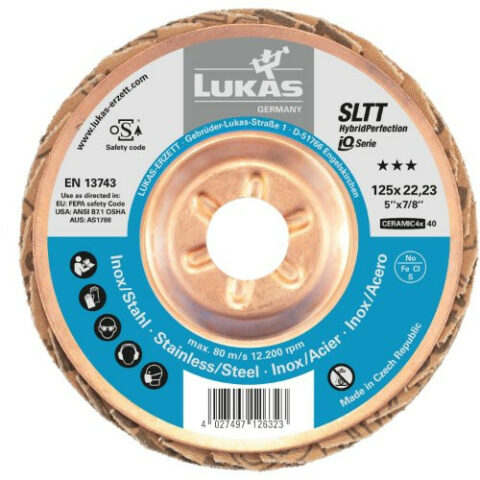 SLTT universal lamellar flap disc HybridPerfection Ø 125 mm ceramic4x grain 60 | flat