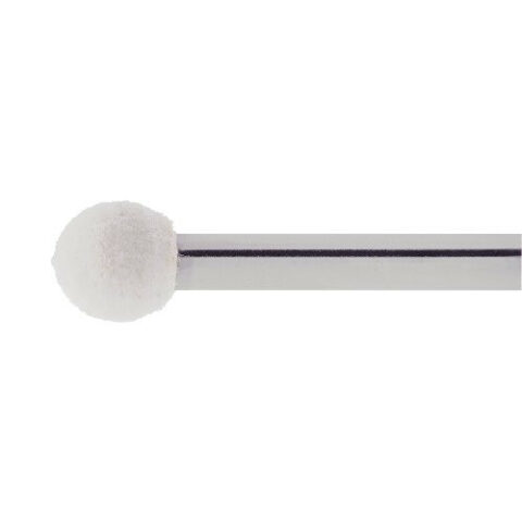 P3KU spherical mounted point 10×9 mm shank 6 mm felt for polishing paste