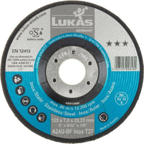 T27 grinding disc for stainless steel 115×7 mm depressed centre | for angle grinder | A24U-BF
