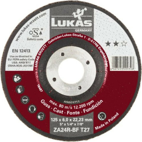T27 grinding discs for cast material 125×6 mm depressed centre | for angle grinder | ZA24R-BF