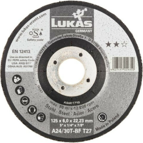 T27 grinding disc for steel 115×6 mm depressed centre | for angle grinder | A24/30T-BF