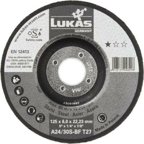 T27 grinding disc for steel 125×4 mm depressed centre | for angle grinder | A24/30S-BF