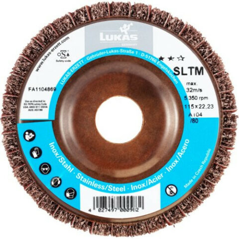 SLTM universal lamellar flap disc Ø 115 mm aluminium oxide grain 100/80 | flat