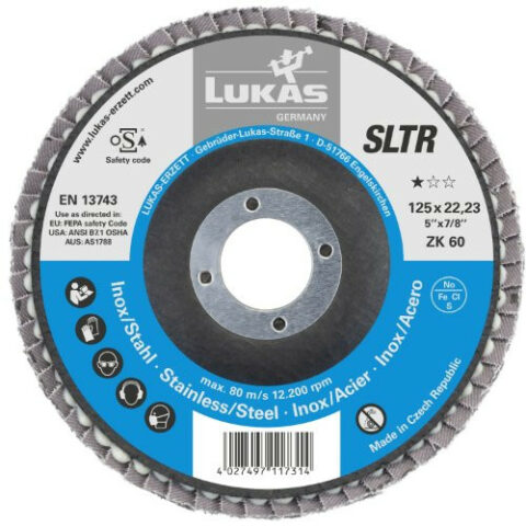 SLTR universal lamellar flap disc Ø 125 mm zirconia alumina grain 60 | dished