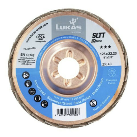 SLTT universal lamellar flap disc Ø 115 mm zirconia alumina grain 40 flat