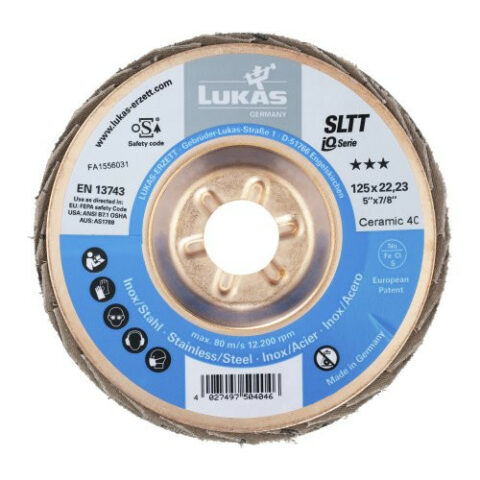 SLTT universal lamellar flap disc Ø 125 mm ceramic grain 40 flat