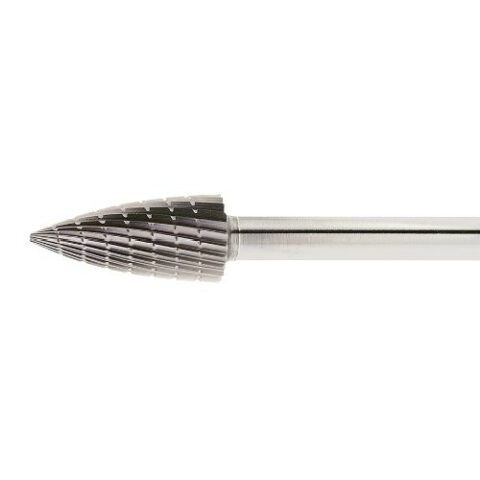 HSS MFG pointed tree burr for stainless steel/steel 12×20 mm shank 6 mm | cut 3