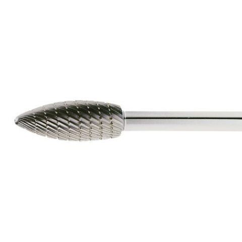 HSS MFH flame-shaped burr for stainless steel/steel 12×30 mm shank 6 mm | cut 3
