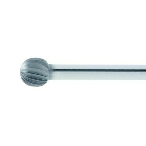 HSS MF spherical miniature burr for stainless steel/steel 6×5.6 mm shank 3 mm | cut 5
