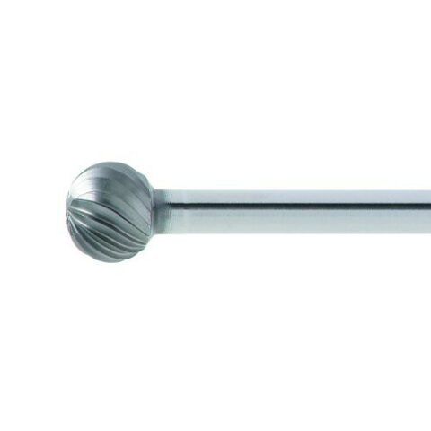 HSS MF spherical miniature burr for stainless steel/steel 7×6.7 mm shank 3 mm | cut 5