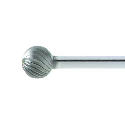 HSS MF spherical miniature burr for stainless steel/steel 8×7.7 mm shank 3 mm | cut 5