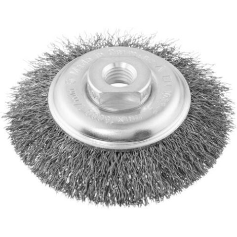 BKSW universal conical brush 100×12 mm for straight grinder crimped