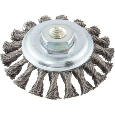 BKSZ universal conical brush 100×13 mm for angle grinder knotted