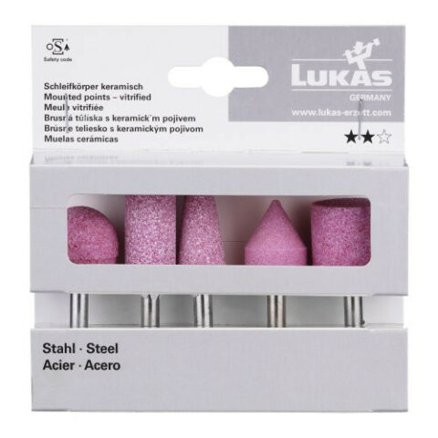 mounted point set 4 parts for stainless steel shank 6 mm aluminium oxide | retail trade