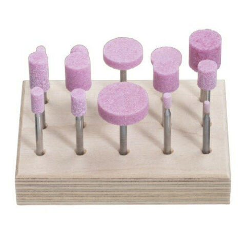 mounted point set 10 parts for steel/cast steel shank 3 mm aluminium oxide