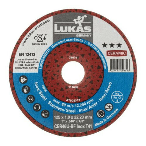 T41 cutting disc for stainless steel 125×1 mm straight | for angle grinder | Ceramic
