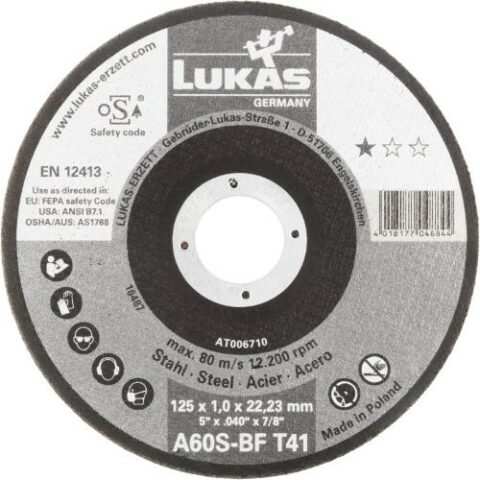 T41 cutting disc for steel 125×1 mm straight | for angle grinder | A60S-BF