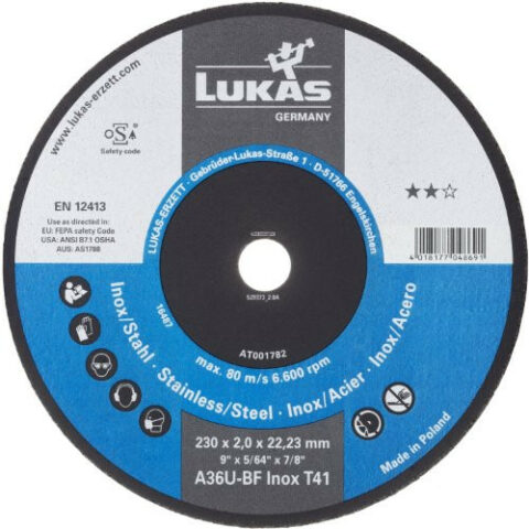 T41 cutting disc for stainless steel 125×2 mm straight | for angle grinder | A36U-BF