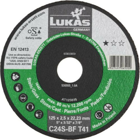 T41 cutting disc for stone 115×2.5 mm straight | for angle grinder | C24S-BF