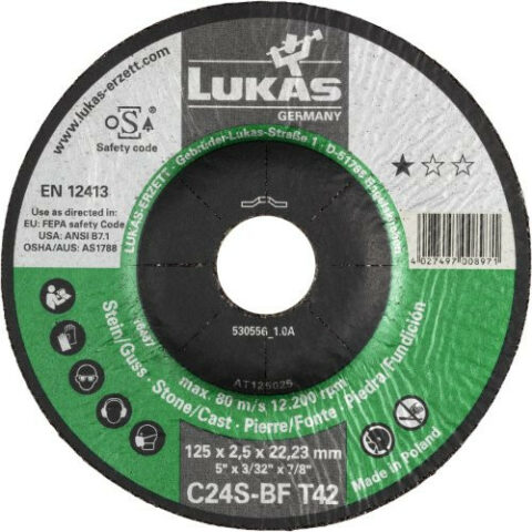 T42 cutting disc for stone 125×2.5 mm depressed centre | for angle grinder | C24S-BF