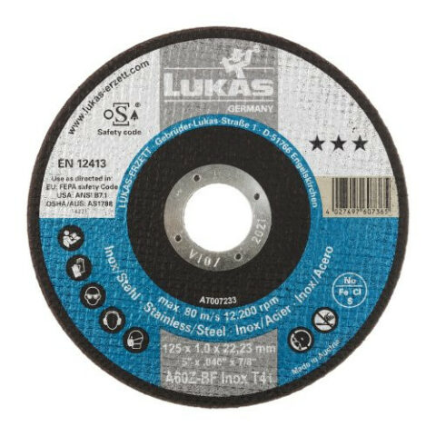 T41 cutting disc for stainless steel 125×1.6 mm straight | for angle grinder | A46Z-BF