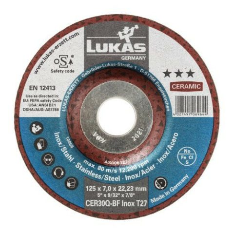 T27 grinding discs for stainless steel 230×1 mm depressed centre | for angle grinder | ceramic